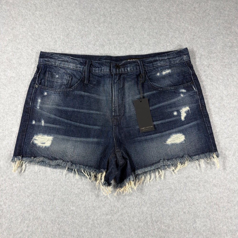 Black Orchid Los Angeles Distressed Denim Shorts Blue Size 29 Raw Hem New